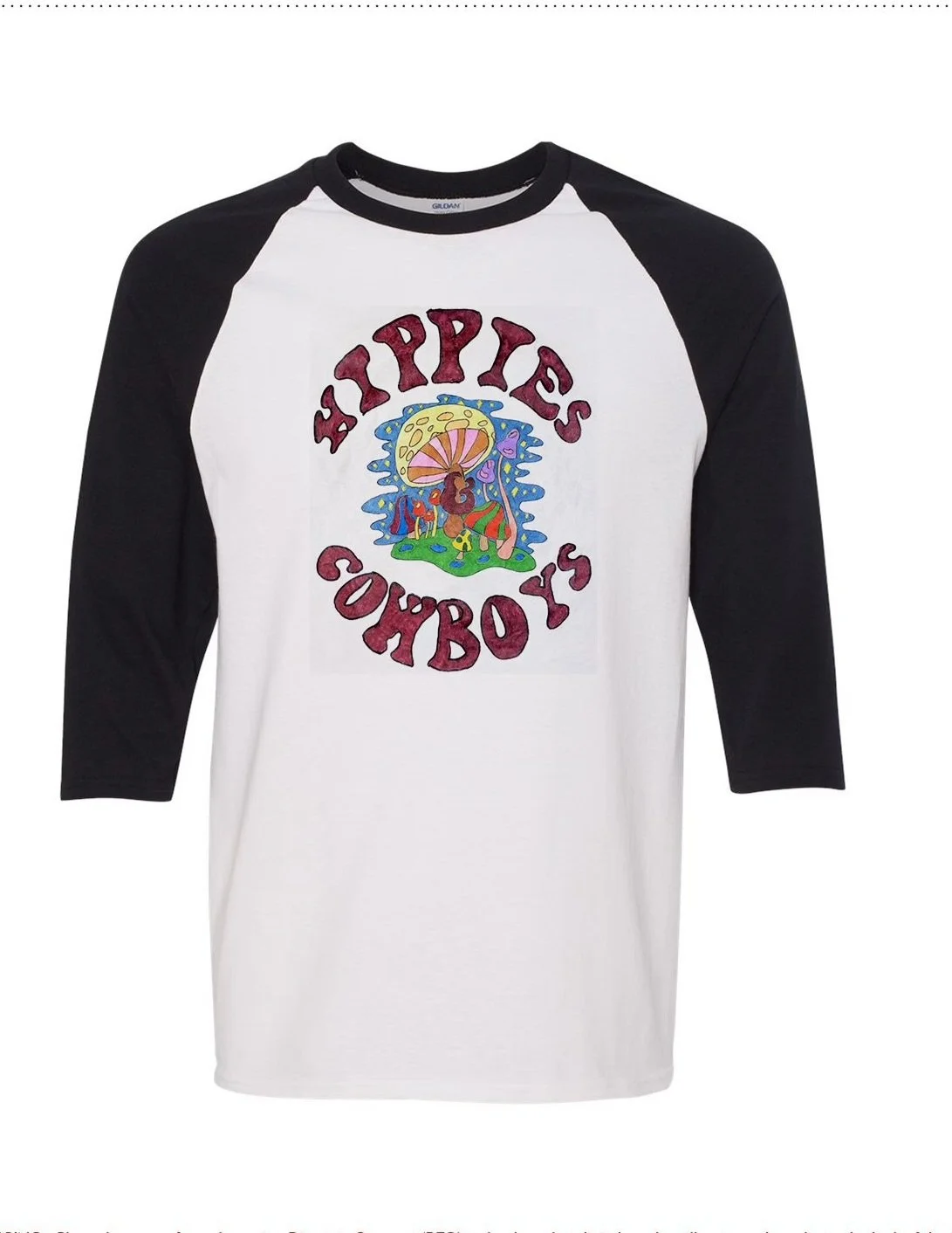 PSYCHEDELIC MUSHROOM BASEBALL T — Hippies & Cowboys